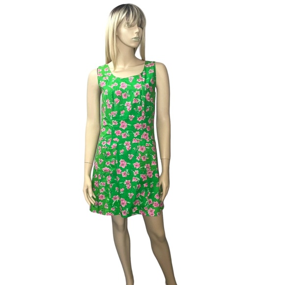 Lilly Pulitzer green white pink flowers dress - Picture 3 of 6